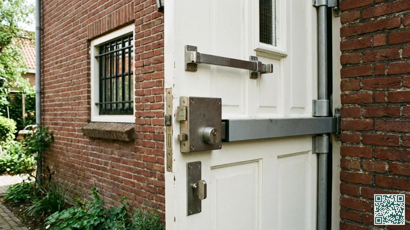 Zijdeur van een hoekwoning voorzien van veiligheidsbeslag en een hoogwaardig cilinderslot voor optimale bescherming